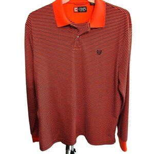 RALPH Lauren Chaps Mens Polo Shirt Orange Black Striped Size XL NWOT‎
